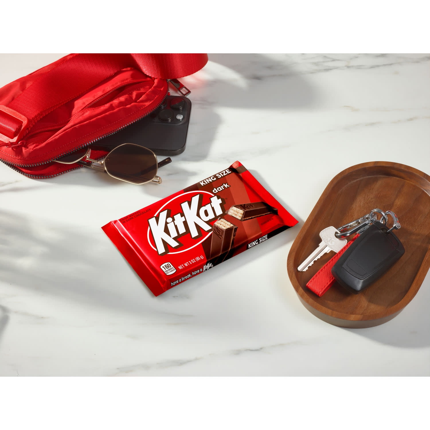 Kit Kat Dark Chocolate Wafer King Size Candy, Bars 3 oz, 24 Count
