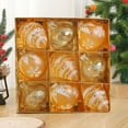 thumbnail image 6 of Christmas Ornaments, Holiday Decorations, 9Pcs Hanging Christmas Balls Set for Tree Wall Table, Durable Lightweight Plastic Spherical Balls in Orange Brown Silver Red Rose Gold Colors, 6 of 7
