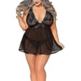 thumbnail image 1 of Plus Size Women Sexy Babydoll Lingerie Erotic Nightdress With Panties, 1 of 2