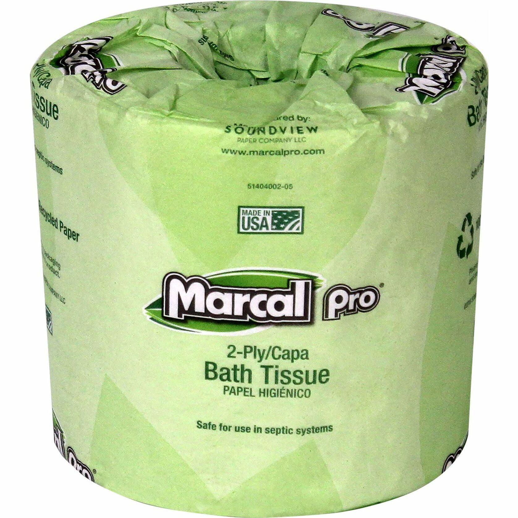 Marcal Pro, MRC3001, 100% Recycled Bathroom Tissue, 48 / Carton, White