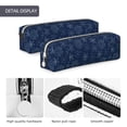 thumbnail image 4 of Fotbe Snowflake Dark Blue Pattern Leather Pencil Case, Pencil Pouch with Durable Zipper, Compact and Stylish Organizer for Stationery, Art Supplies, Travel Essentials, 4 of 7