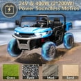thumbnail image 4 of Xuanlur 24V 2 Seater Kids Ride on Car Truck, Ride on UTV W/ 2x200W Motor, 24 Volt Ride on Toys W/ Dump Bed/Shovel, Electric Car for Kids W/ Durable Tires, LED Light, Music, Remote Control, Blue, 4 of 9