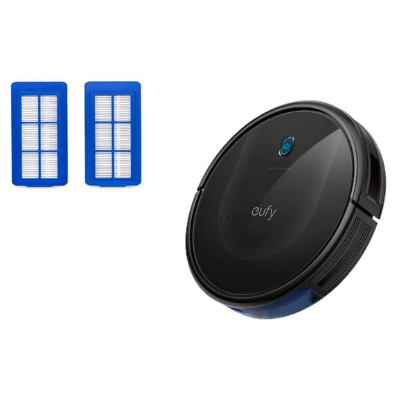 eufy Robot Vacuum 11S MAX with Replacement Filter Set, Super Thin, Powerful Suction, Quiet, Self-Charging Robotic Vacuum Cleaner, Cleans Hard Floors to Medium-Pile Carpets
