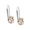 Gem Stone King 1.30 Ct Oval 7x5mm Peach Morganite Silver Plated Brass Dangling Earrings with Lever Back