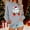Gray, variant on Women's Jingle Bell Print Christmas Sweatshirt Round Neck Hoodless Loose Fit Casual Holiday Wear