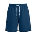 thumbnail image 6 of DDAPJ pyju Quick Dry Workout Shorts for Men Drawstring Elastic Waist Athletic Gym Shorts Lightweight Running Shorts with Zipper Pockets Dark Blue M, 6 of 7