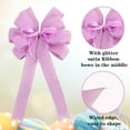 thumbnail image 3 of 2 Pack Christmas Tree Bows 12x20inch Large Burlap Wreath Bow with Glitter String for Christmas Tree Topper,Home Front Door Decor,Easter Bow, Valentines and Party Decor, 3 of 6