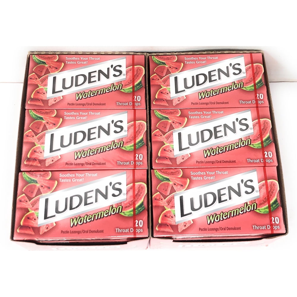 Luden's Watermelon Flavored Throat Drops 20 Count (Pack of 24