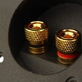 thumbnail image 5 of Paquete de 2 terminales de altavoz de 2 vías para automóvil y hogar - Conectores redondos con resorte - Conectores de subwoofer - Caja de conexiones del panel posterior - Negro, 5 of 5