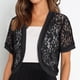 thumbnail image 1 of Xuyuer Women's Elegant Loose Fit Lace Cardigan Cover Up, Chic Shirts Style Summer Layer for Weddings, Beach and Date Night Outfits, 1 of 7