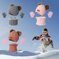 thumbnail image 4 of Dress Choice Kids Winter Beanie Hat Scarf Gloves Set Knit Warm Toddler Winter Fleece Lining Cap Gloves Neck Warmer for Boys Girls, 4 of 8