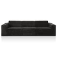 thumbnail image 2 of Furniture of America Solan Modern Chenille Modular Wide Track Arms Sofa, Black, 2 of 20