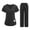 BP16-Black, variant on Scrubs Set For Women, V-Neck Scrubs Top & Cargo Pants With Cargo Pockets, Yoga Waistband, 4 Way Stretch Royal Blue XL