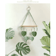 thumbnail image 2 of JOWBOOW Boho Macrame Hanging Shelf with Woven Leaves, Rustic Wood Floating Storage Display & Plant Wall Decor for Bedroom, Living Room, Nursery, 2 of 12