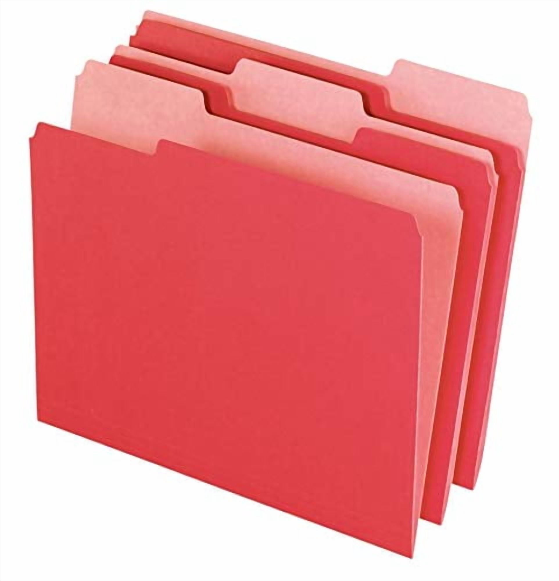 Office Depot Letter-Size File Folders, 1/3-Cut, Red, 100-Pack, 97662