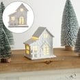 thumbnail image 2 of AUDeals ‌LED Light Up Wooden Christmas Village Houses Set, White Snow Frosted Miniature Tabletop Displays for Indoor Winter Wonderland, Festive Holiday Party Home Decor‌, 2 of 9