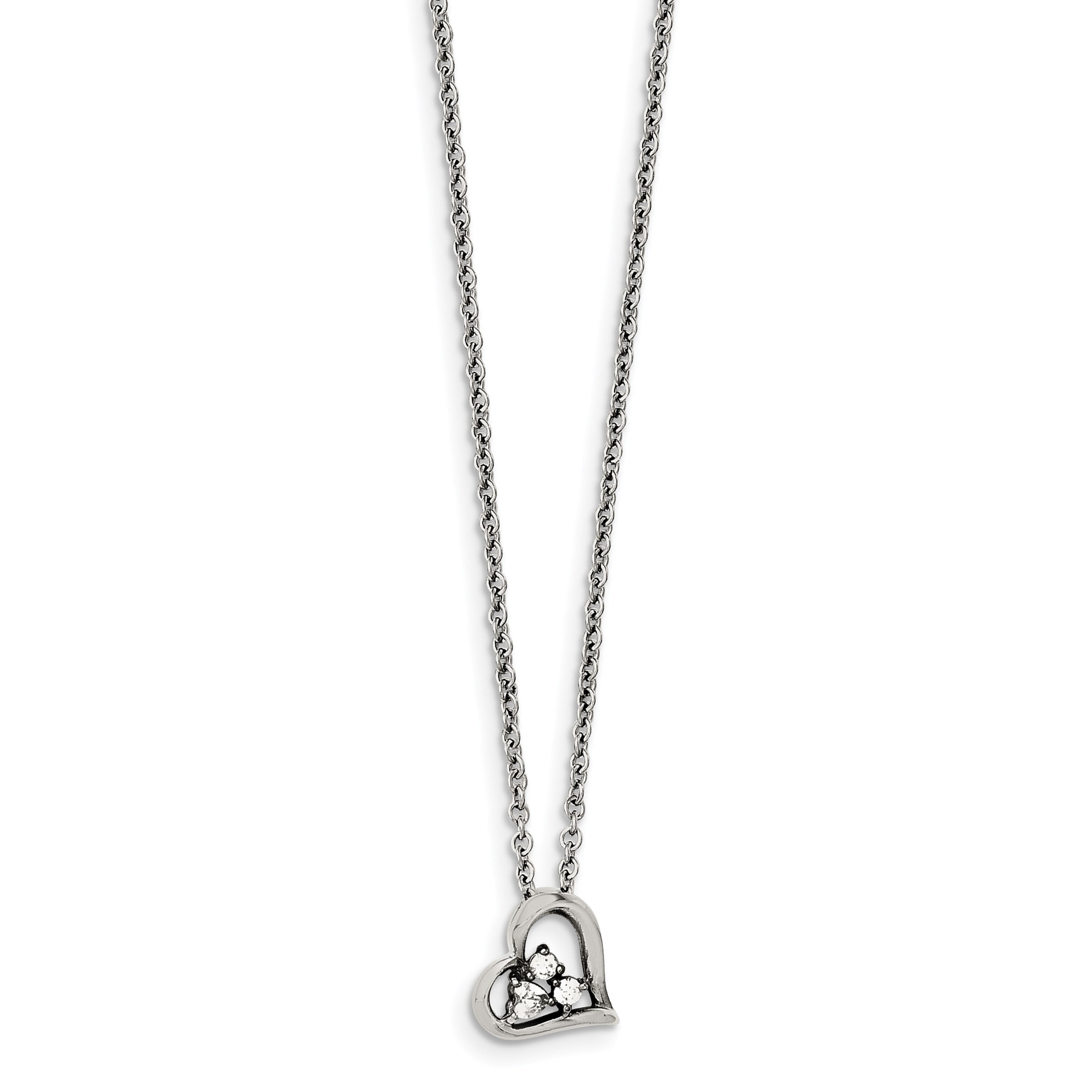 Stainless Steel Polished Love Necklace 18 Inches Long