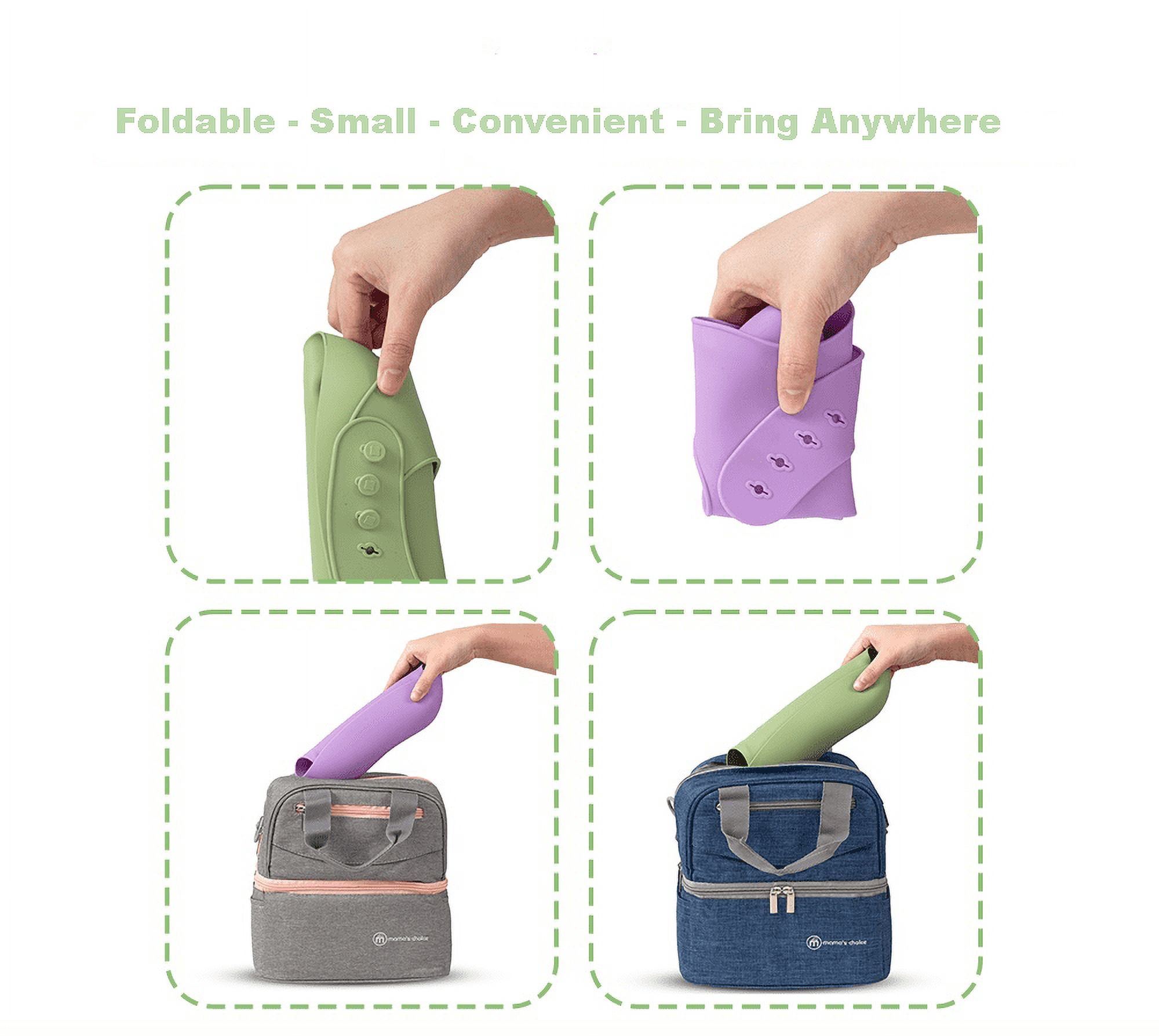SnD Plus Silicone Baby Feeding Set – 8 PCS Toddler Self-Feeding Set with Suction Plate, Placemat, Adjustable Bib, Sippy Cup, Straw, Two Spoon, Fork – Vanilla Elephant
