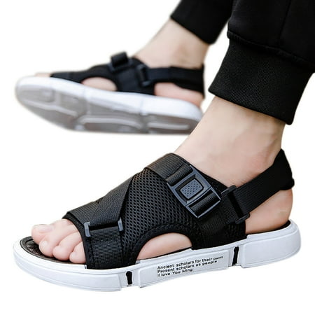 

Chnzic Men Sports Sandals Solid Color Hollow Out Casual Breathable Slippers Shoes