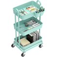 thumbnail image 2 of Rolling Utility Cart Simple Houseware, 3 niveles, turquesa, 2 of 6