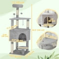 thumbnail image 2 of CoSoTower 54 Inch Cat Tree with Large Condo, Top Perch, Sisal Scratching Posts, Dangling Toy Ball,Light Grey, 2 of 7