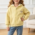 thumbnail image 2 of YDFCWXW Kids Boys Girls Zip Up Hoodie Jacket | Hoodies Girls, Full Zip, with Hood, Side Pockets, Hooded Sweatshirts, School, Travel (Yellow, 2-3 Years), 2 of 9