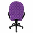 thumbnail image 3 of Geometrical Office Chair Slipcover, Continuous Pattern with Abstract Purple Tones Striped Rounds Print, Protective Stretch Decorative Fabric Cover, Standard Size, Quartz Violet Fuchsia, by Ambesonne, 3 of 5
