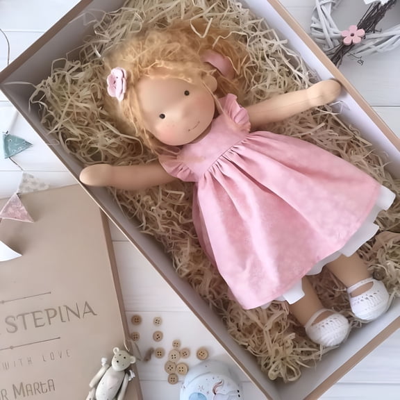 BESTSKY Doll Handmade, Handmade Doll, Vintage Crocheted Doll (15)