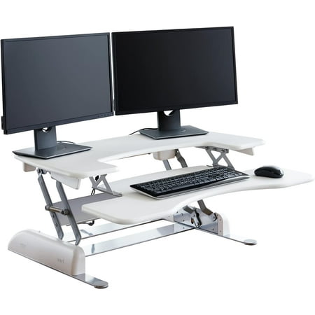 UPC: 0813866020040 | Vari 36  VariDesk ProPlus Two-Tier Height Adjustable Standing Desk Converter & Monitor Riser  White