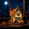 thumbnail image 2 of Fall Harvest Light Up House Set, Resin Pumpkin Cottage Figurines with LED Lights for Autumn and Thanksgiving Decor, 2 of 5