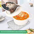 thumbnail image 4 of 2 Pieces Square Heat Insulation Pads Square Heat Insulation Gloves Oven Gloves Kitchen Gloves Cooking Gloves Heat Insulation Gloves Warm Cute Christmas Owl, 4 of 7