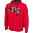 thumbnail image 2 of Men's Colosseum Red Louisville Cardinals Big & Tall Full-Zip Hoodie, 2 of 3