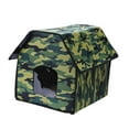thumbnail image 4 of Refugio para gatos callejeros Yinane casa para gatos al aire libre impermeable y resistente al viento 45 cm x 33 cm x 38 cm, 4 of 8
