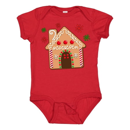 

Inktastic Gingerbread House Cookie with Snowflakes Boys or Girls Baby Bodysuit