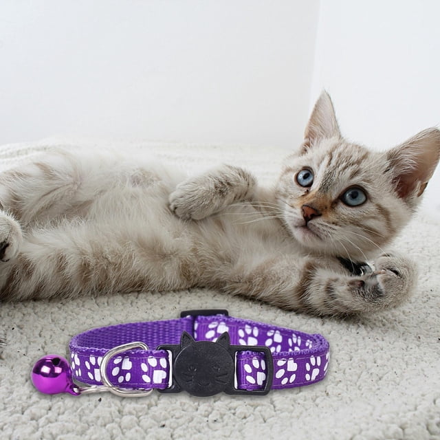 " Collier pour Chat à Motif, Collier à Dégagement Rapide avec (Bande de Cou pour Animal en Nylon Tissé Coloré)"