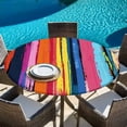 thumbnail image 6 of Colorful Striped Round Tablecloth, Fitted Table Cover with Elastic for 45"-54" Round Tables, Modern Rainbow Abstract Graffiti Art Table Cloth Outdoor Indoor Dinning Party Waterproof Tablecloths, 6 of 7