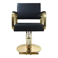 thumbnail image 2 of SILLÓN DE BARBERÍA ELEGANTE COLOR DORADO NEGRO, 2 of 7