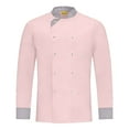 thumbnail image 6 of GrmtClth Chef Coat Men Double-Breasted Hombre Cook Jacket Long Sleeve Comfy Soft Restaurant Uniform Pink XL, 6 of 6