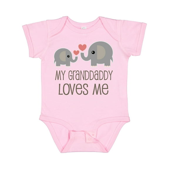 Inktastic Grandaddy Loves Me Elephant Boys or Girls Baby Bodysuit
