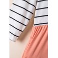thumbnail image 4 of ABPHQTO Vestido tipo camiseta con volantes en capas de patchwork a rayas para mujer, 4 of 5