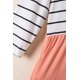 thumbnail image 4 of ABPHQTO Vestido tipo camiseta con volantes en capas de patchwork a rayas para mujer, 4 of 5