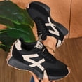 thumbnail image 5 of Domuza sneakers for women, Retro Running Style Casual Shoes, Lace-Up Non-Slip Comfortable Trainers for Daily Walking Black 10（EU-43）, 5 of 7