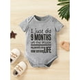 thumbnail image 4 of Newborn Infant Letter "9 Months" Embroidery Romper Short Sleeve Crew Neck Jumpsuit For Baby Boys And Girls Toddler Clothes, 4 of 5