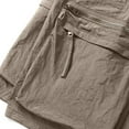 thumbnail image 5 of MIUOWANP Men's Hiking Cargo Shorts with Multi Zipper Pockets Solid Color Adjustable Buckle Elastic Waist Casual Half Shorts Pants Size L(6)Khaki, 5 of 5
