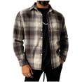 thumbnail image 2 of LEKWK Mens Flannel Shirts Plaid Long Sleeve Button Down Shirt Collar Lightweight Fall Winter Casual Outerwear for Business Casual Work Office, 2 of 9