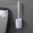 thumbnail image 1 of Escobilla de baño y soporte, juego de escobilla de baño de silicona con mango largo y soporte de secado rápido para baño o baño de invitados, 1 of 7