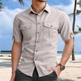 thumbnail image 2 of Men's Short Sleeve Button Up Shirts Breathable Comfortable Casual Formal Wear Versatile Stylish Lightweight Summer Mens Summer Lightweight Pullover Tee Shirts, 2 of 4