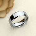 thumbnail image 2 of Free Engraving Personalized Custom Engraving Men's Women's Tungsten Wedding Band 8mm High Polished Finish & Beveled EdgeSZ: 6, 2 of 6