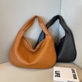 thumbnail image 3 of Bolso tejido de alta gama de estilo para mujer, bolso de hombro tipo bandolera con textura de nicho, bolso de viaje portátil, 3 of 6