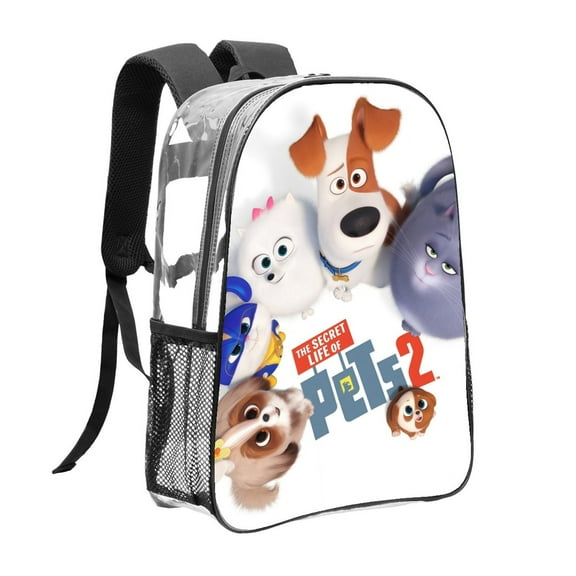 Secret Life of Pets Pattern Transparent Backpack Lightweight And fashionable Showcasing Personality And Leading The Trend